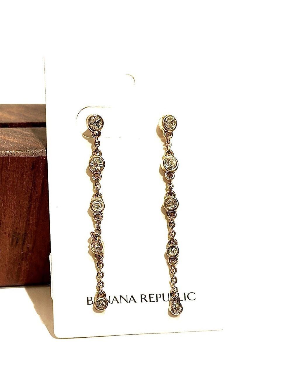 BANANA REPUBLIC gold crystal dangle earrings | NWT